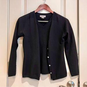 Banana Republic vintage fine merino sweater set twinset black XS